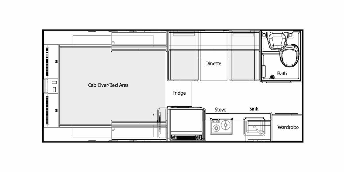 2019 nuCamp Cirrus 820 Truck Camper at Tonies RV STOCK# 2156 Floor plan Layout Photo