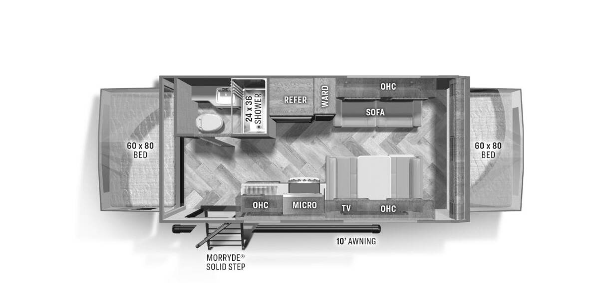 2023 Palomino SolAire Ultra Lite 163H Travel Trailer at Tonies RV STOCK# 9519 Floor plan Layout Photo