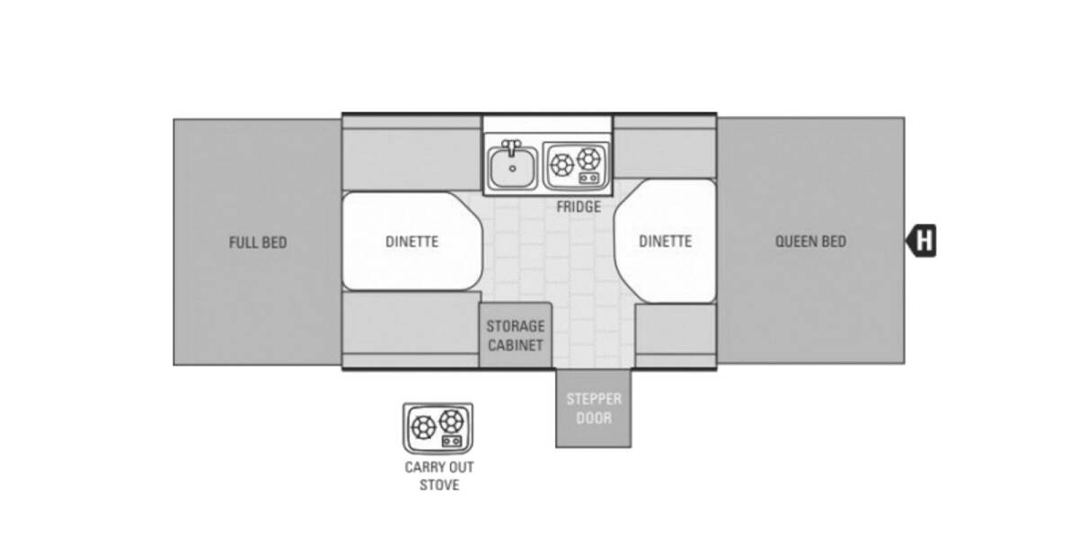 2015 Starcraft Comet 1019 Folding at Tonies RV STOCK# U5063 Floor plan Layout Photo