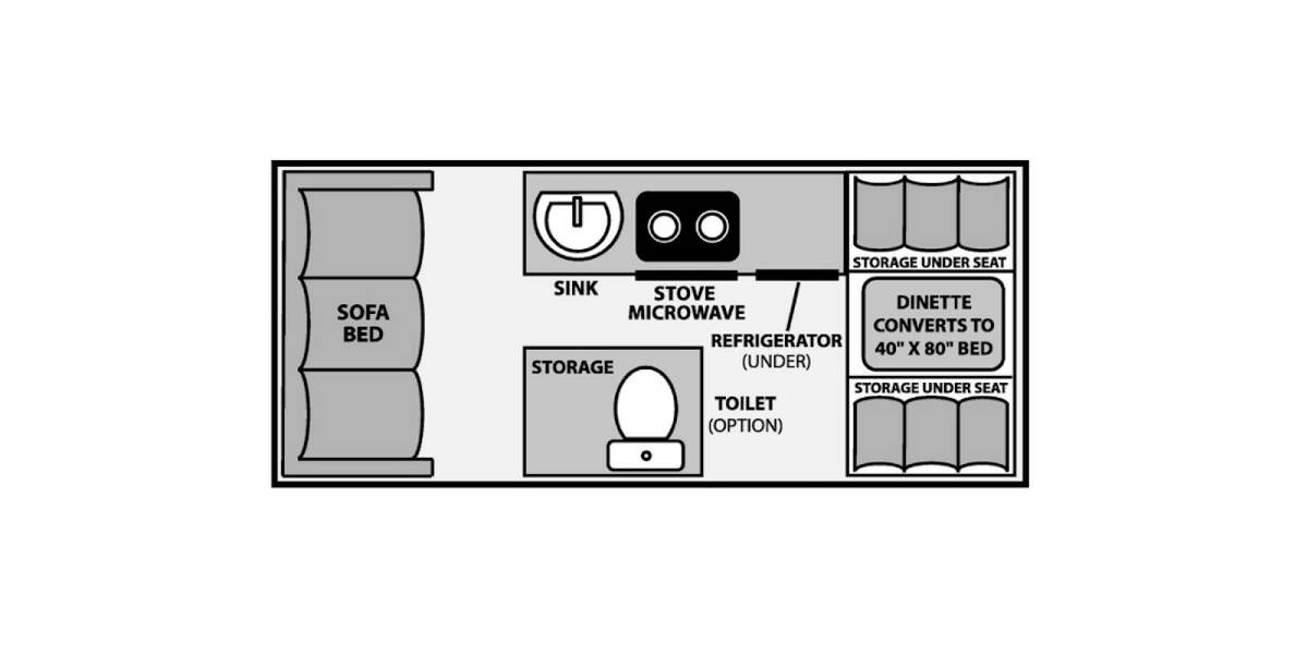 2022 Aliner Expedition Rear Sofa Folding at Tonies RV STOCK# 5791 Floor plan Layout Photo