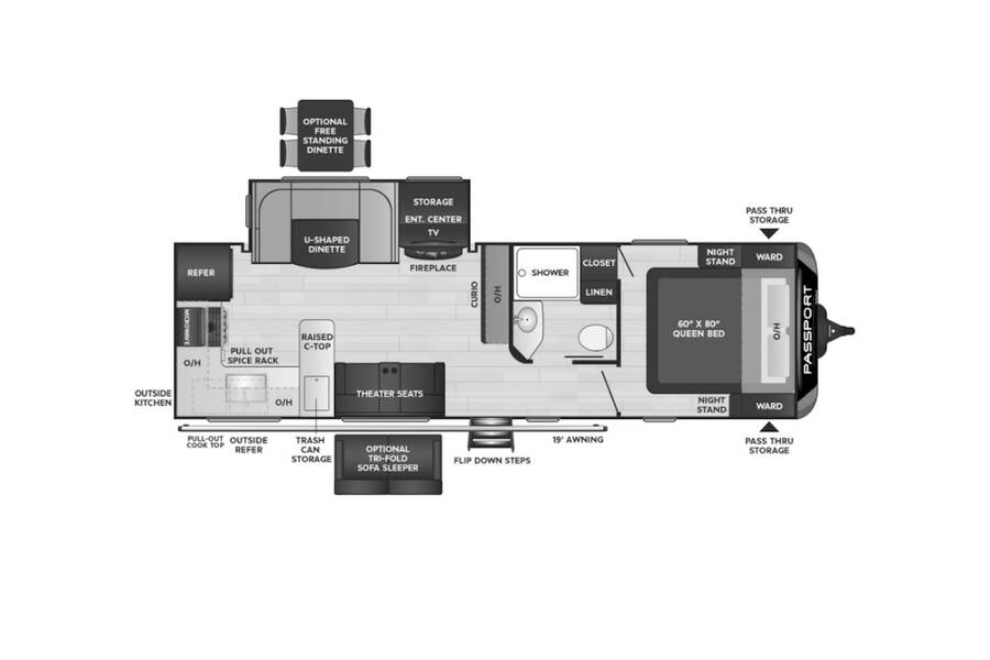 2022 Keystone Passport GT 2704RK Travel Trailer at Tonies RV STOCK# 3672 Floor plan Layout Photo