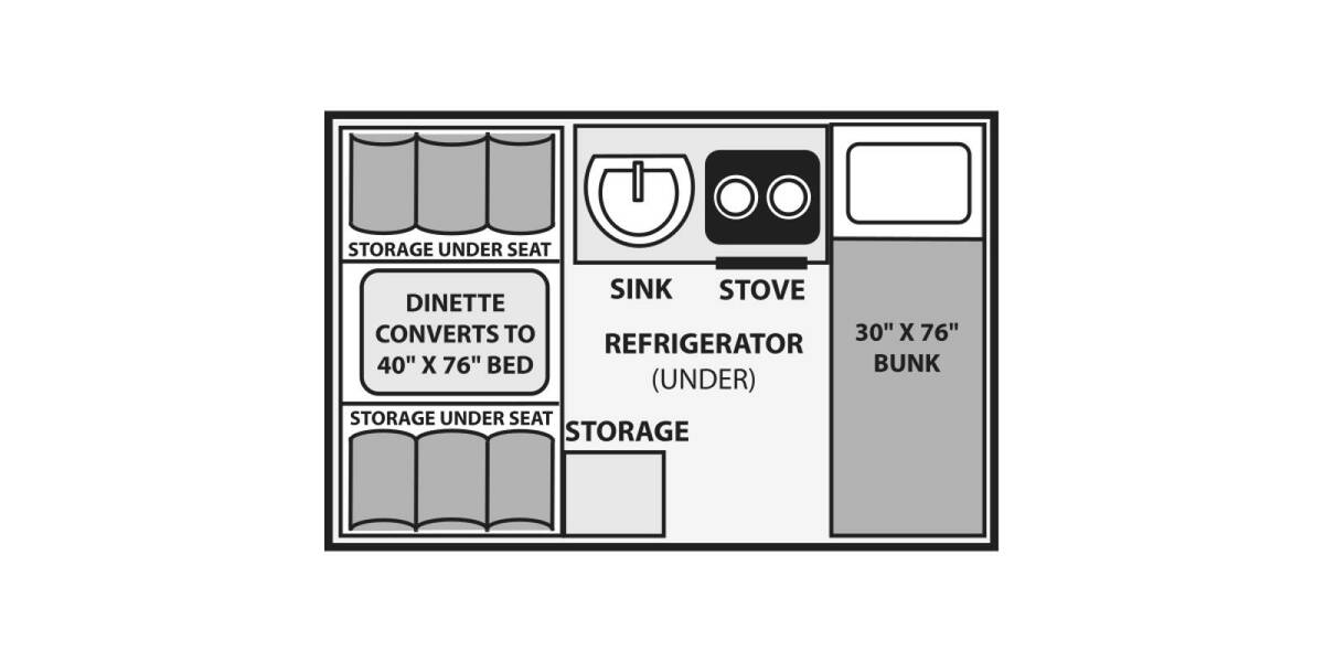 2023 Aliner Ranger 10 Dual Bunk Folding at Tonies RV STOCK# 7355 Floor plan Layout Photo